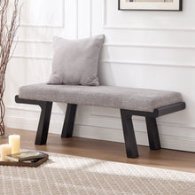 Load image into Gallery viewer, Zesthouse 47.4" Linen Upholstered Bench, Entryway Bench with Solid Wood Legs, Modern Ottoman Bench for Living Bedroom Room, Beige