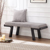 Zesthouse 47.4" Linen Upholstered Bench, Entryway Bench with Solid Wood Legs, Modern Ottoman Bench for Living Bedroom Room, Beige