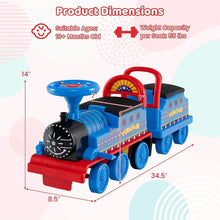 Load image into Gallery viewer, 6V 2-Seater Ride On Train with Detachable Carriage, Under-Seat Storage, Whistle &amp; Flashing LED Lights, Trackless Electric Ride On Toy for Kids