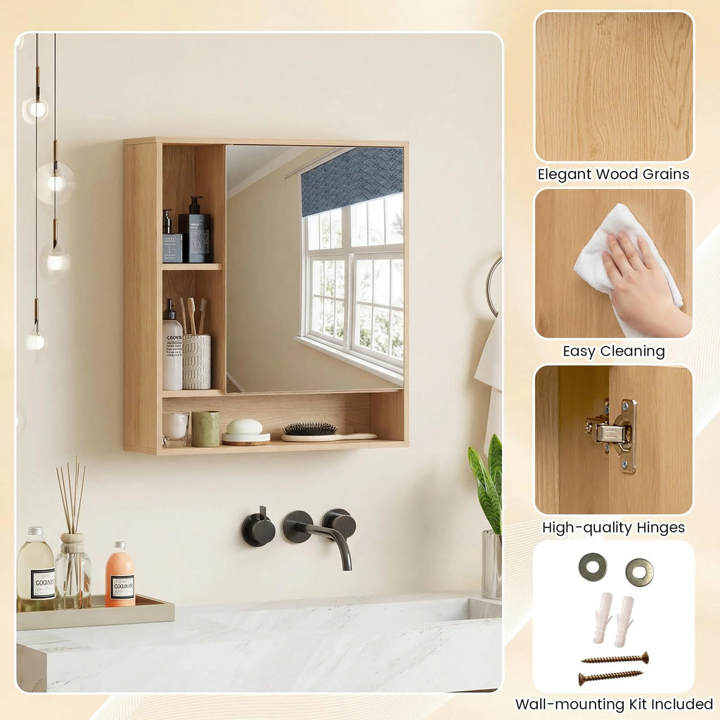 Tangkula Bathroom Cabinet with Mirror for Living Room
