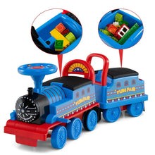 Load image into Gallery viewer, 6V 2-Seater Ride On Train with Detachable Carriage, Under-Seat Storage, Whistle &amp; Flashing LED Lights, Trackless Electric Ride On Toy for Kids