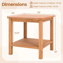 Load image into Gallery viewer, Tangkula 2 Tier Acacia Wood Square End Table with Slatted Tabletop &amp; Storage Shelf